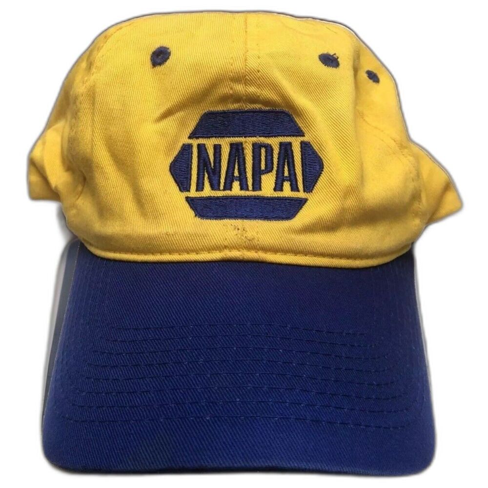NAPA Auto Parts Hat Cap 75th Anniversary 1926-2000 Yellow Blue Embroidered